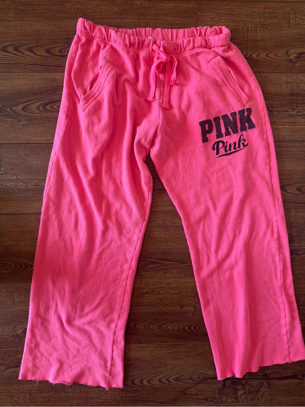 Vintage PINK Victoria's Secret Neon Pink Logo Lounge Pants